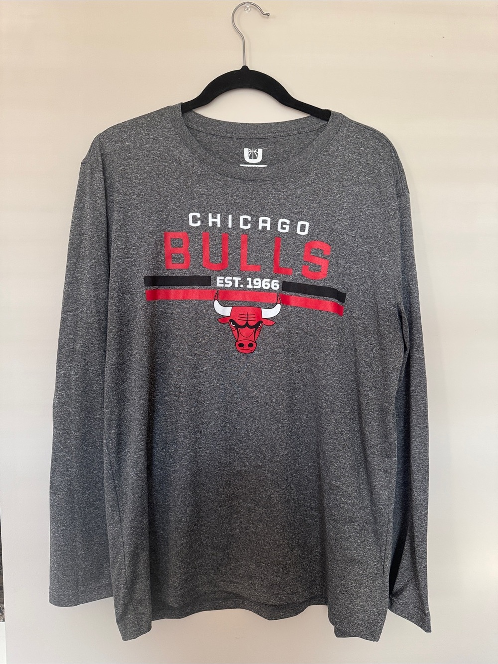 Chicago Bulls Men's Long Sleeve Grey Team Tee